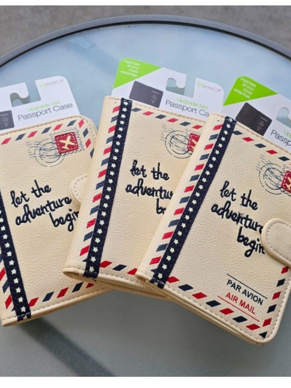 1 Travel Themed Passport Holder - Airmail Accessories - Passport Holder